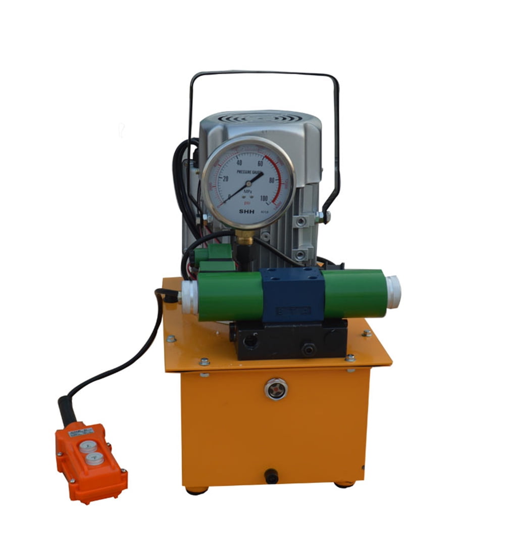INTBUYING Electric Hydraulic Pump Oil Presure Pump Manual Control Switch with Pressure Gauge