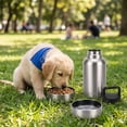 thumbnail image 1 of Botella de agua aislante para perros de acero inoxidable con asa y cuencos desmontables para comida y agua para caminar, hacer senderismo y viajar, 1 of 6