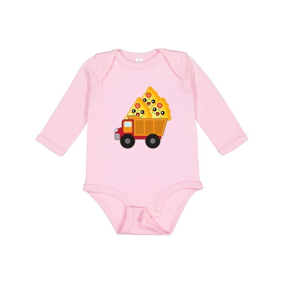 Inktastic Pizza Lover Food Truck Funny Boys or Girls Long Sleeve Baby Bodysuit