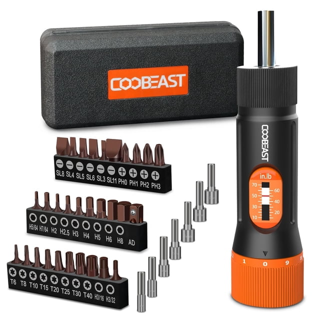 Destornillador dinamométrico coobeast, 38 piezas con brocas S2