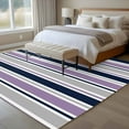 thumbnail image 4 of Area Rug for Living Room, Purple Grey Striped Non-Slip Indoor Large Carpet for Bedroom/Dining Room, Farmhouse Stripes Modern Abstract Art Washable Low-Profile Rectangle Floor Runner Rugs - 5 x 8 Ft, 4 of 8