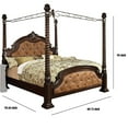 thumbnail image 5 of Benjara Queen Size Canopy Bed with Spiral Canopies, Brown, 5 of 5