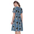 thumbnail image 2 of Bixox Robe d'Été à Manches Courtes pour Femmes Robe Ample Longueur Genou avec Poches-Astronaute, 2 of 7