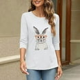 thumbnail image 4 of Easter Shirts For Women Spring Summer 3/4 Sleeve Crewneck Tops Blouse Cute Rabbit Graphic Tees Trendy Basic Easter 2025, 4 of 6