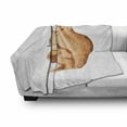 thumbnail image 3 of Squirrel Soft Flannel Fleece Throw Blanket, Hand-drawn Style Portrait of Forest Animal Holding an Acorn, Cozy Plush for Indoor and Outdoor Use, 60" x 80", Ginger Pale Brown, by Ambesonne, 3 of 6