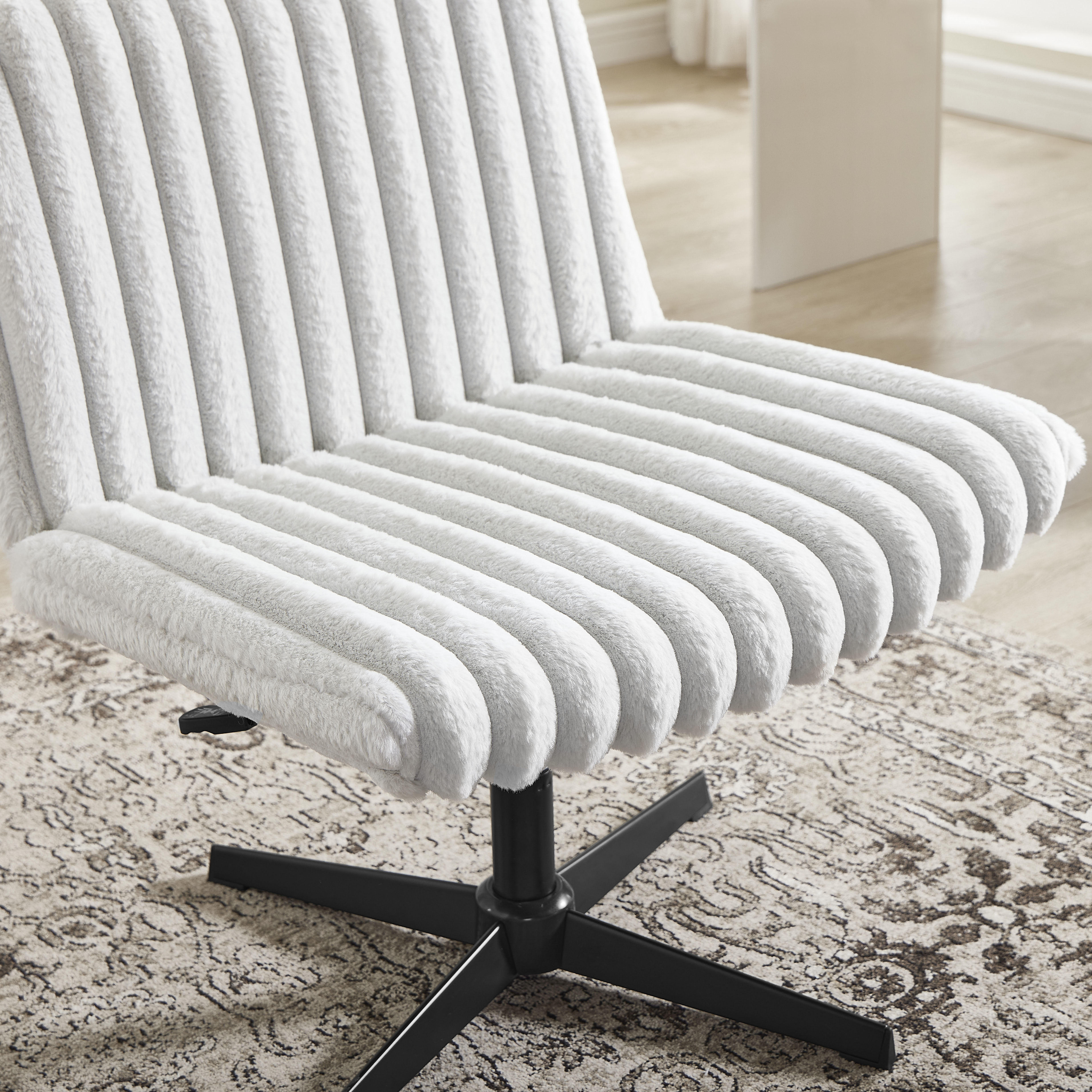 CQSXDA Wide Seat Adjustable Swivel Criss Cross Chair, for Office and Vanity Use, Ergonomic Design
