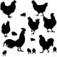 thumbnail image 3 of Decoración de pared de pollo, silueta de aves de corral, pegatina de pared, gallo y gallina, calcomanía de gallo, animales, mural artístico, papel tapiz adhesivo negro, 3 of 9