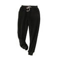 thumbnail image 1 of DYMADE Women Elastic Waist Drawstring Plush Casual Sports Style Full Length Pants, 1 of 2