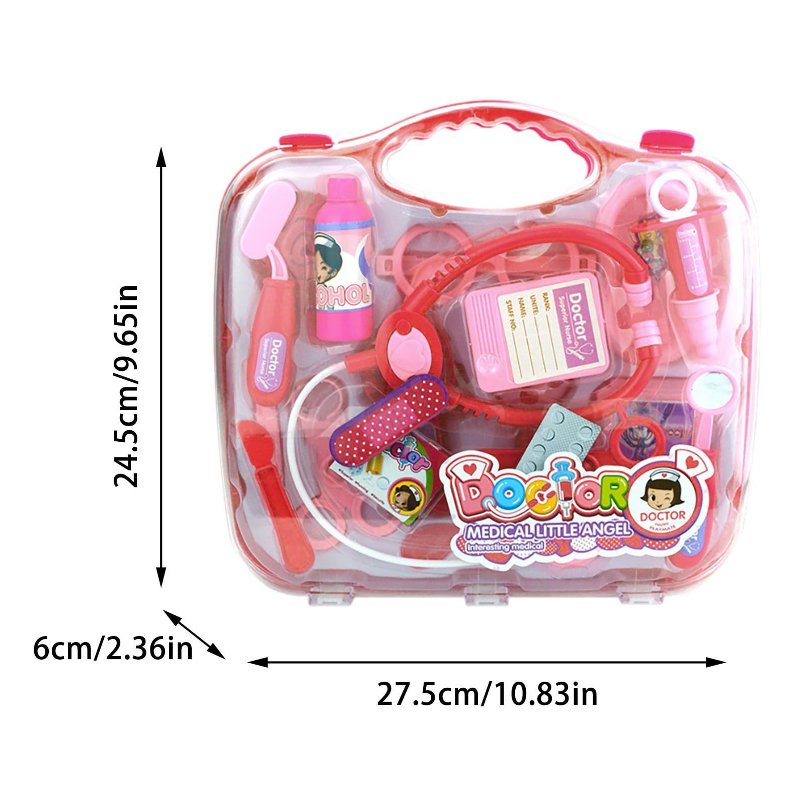 Mallette Docteur Enfant BBWELL – 46 Pièces En Bois, Stéthoscope Réel, Blouse Et Lunettes, Coffret Complet – Dès 3 Ans – Rose