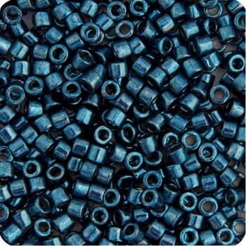 Miyuki Delica 11/0 RD - Dark Aqua Opaque Nickel Plated Dyed - 5.2GVIAL of Japanese Glass Beads
