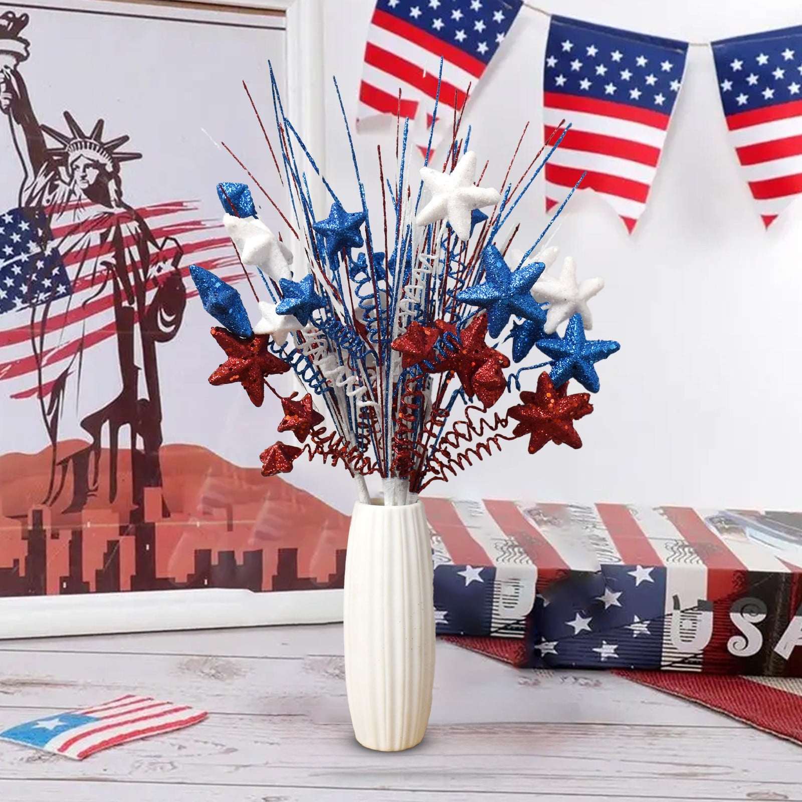 ReliThick 1153 Pcs 4th Of July Craft Kit - Star Foam Ornaments, Glitter Stickers, Googly Eyes For DIY Patriotic Decorations - View #4