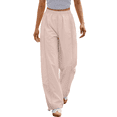 thumbnail image 2 of Sundazz Womens Wide leg Pants Drawstring Lightweight Pants Loose Travel Casual Pants with Pockets, 2 of 8