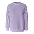 thumbnail image 5 of felwors Womens Casual Crewneck Sweatshirt Long Sleeve Tops Cute Pullover Loose Fit Purple, L, 5 of 6