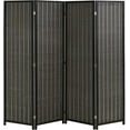 thumbnail image 1 of FDW 4 Panel Bamboo Room Divider Wall Folding Privacy Wall Divider Wood Screen for Living Room Bedroom Study, Black, 1 of 7