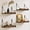 Brown, variant on Scalloped Floating Shelves for Wall, 4 Pack 11.8 inch Paulownia Wall Shelves with Decorative Metal Rail, Rustic Display Shelf for , Bathroom, Bedroom, Living Room & Decor