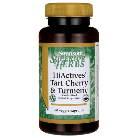 Swanson Tart Cherry & Turmeric - Features Hiactives Tart Cherry 60 Veg
