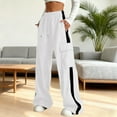 thumbnail image 3 of Kids Cargo Pants Casual Cargo Jogger Pants Elastic Waist White Cargo with Pocket Girl Pants Size 11-12 years, 3 of 5