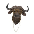 thumbnail image 4 of Escultura de pared con cabeza de animal, colgante individual, cabeza 3D, soporte de pared, fondo para TV pequeño Marrón, 4 of 9