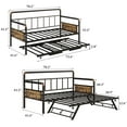 thumbnail image 2 of BouPower Twin Daybed with Pop Up Trundle, Foldable Metal Platform Bed Frame with Lockable Casters & Steel Slat Support for Bedroom Living Room Guest Room Small Spaces, 2 of 8