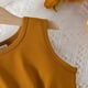 thumbnail image 5 of Odeerbi 4-8 Años Niñas Trajes de Verano Camisetas de Tirantes Con Lazo Delantero Pantalones Cortos A Rayas Conjunto de Dos Piezas Pantalones Cortos, 5 of 6