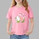 thumbnail image 1 of Blusas y camisas de manga corta con cuello redondo para niños Camiseta de verano de manga corta estampada para niñas Jersey elegante de cuello redondo para niñas Top de algodón para niños, 1 of 6