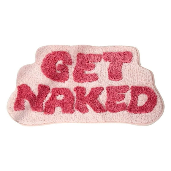 1 Pc Get Naked Teppich, rutschfeste Badematte Bath Mat Cute Bathroom Rugs Non Slip Microfiber Absorbent Bath Rugs Funny Bathroom Decor for Apartment Bath mat for Tub and Shower, 23.62x15.74 Inch, D