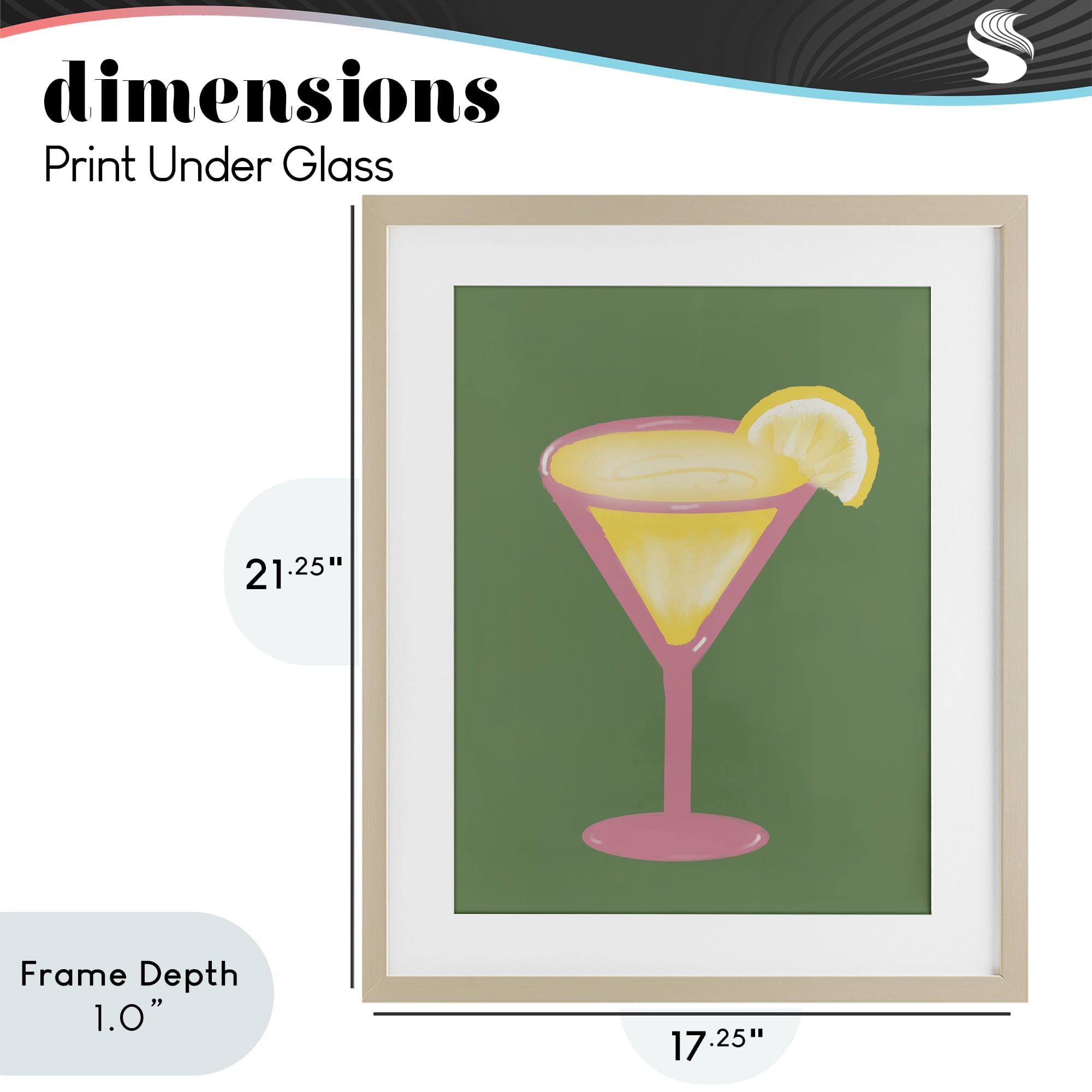 Stupell Industries Lemon Drop Glass over Green Birch Framed Print Under Glass, design by Robin Maria