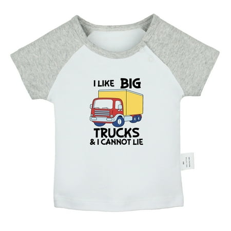 

iDzn I Like Big Trucks and I Cannot Lie Funny T shirt For Baby Newborn Babies T-shirts Infant Tops 0-24M Kids Graphic Tees Clothing (Short Gray Raglan T-shirt 12-18 Months)
