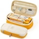 thumbnail image 1 of Estuche de bolígrafo de gran capacidad para oficina, colegio, escuela, almacenamiento grande, bolsa alta, funda cartuchera, organizador, amarillo, naranja + crema, 1 of 5