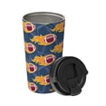 thumbnail image 2 of Lsque Burning Rugby Balls Pattern Travel Coffee Mug 16oz: Insulated Coffee Cup with Leakproof Lid, Coffee Tumbler, Reusable Coffee Cups with Seal Lid, 2 of 8