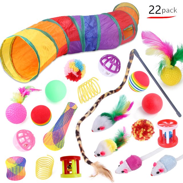 Summary Pet Cat Toy Set 21 Pcts Cat Channel Funnies Stick Plush Mouse Amazon Combination Toy
