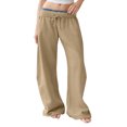 thumbnail image 2 of Womens Wide Leg Sweatpants Casual High Waist Baggy Jogger Pants with Pockets Loose Fit Lounge Trousers for Workout Travel Running Hiking Daily Wear Khaki, 2 of 6