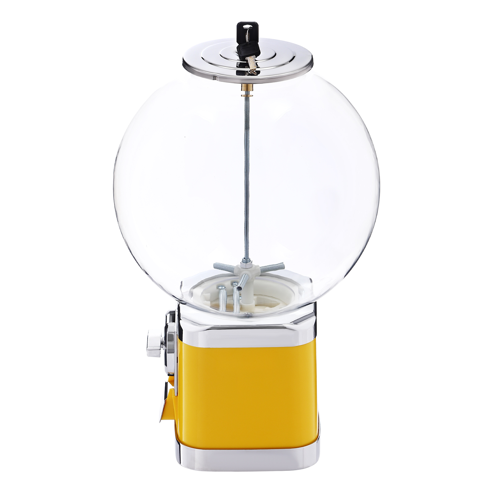 ABS PC And Zinc Alloy Equipped With 2 Keys Vending Machine, Twister Ball Dispenser, Yellow Twister Ball Dispenser