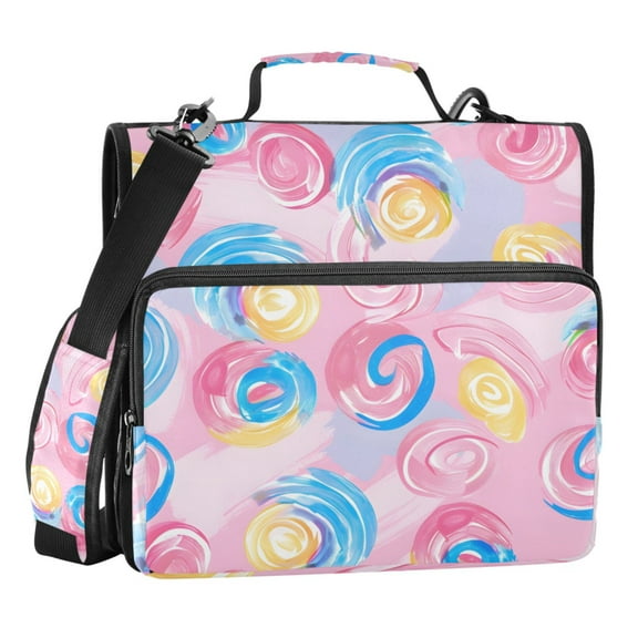 ALAZA Zipper Binder Candy Pastel 3 Ring Trapper Keeper File Folder Organizer Bag