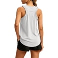 thumbnail image 3 of DHFJKG Athletic Workout Tank Tops For Women Sleeveless Ruffle Curved Hem Solid Color Basic Top For Yoga Exercise Tennis, 3 of 7