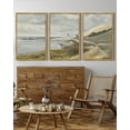 thumbnail image 5 of Drsoum Vintage Wall Art 16x24in3pcs Natural Framed Coastal Seascape Landscape Painting Retro Meadow Scenery Farmhouse Kitchen Living Room Decor, 5 of 6