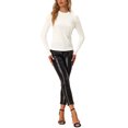 thumbnail image 2 of INSPIRE CHIC Women's Metallic Glitter Velvet Mock Neck Puff Long Sleeve Blouse Top L White, 2 of 6