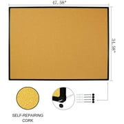 JILoffice 48 x36 Bulletin Board Office Cork Board Black Aluminum Frame Wall Corkboard School Supplies