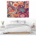 thumbnail image 2 of Vintage Boho Flower Wall Tapestry, Colorful Mandala Botanical Spring Design, 40" x 30" Hanging Decor for Bedroom and Home, 2 of 6