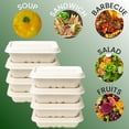 thumbnail image 5 of FPN Paper Box with Lid 25 oz Disposable Compostable – Eco-Friendly Biodegradable Takeout & To-Go Container, Microwave-Safe Food Storage, 150 ct Case, 5 of 9
