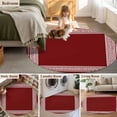 thumbnail image 6 of Red Geometric Large Area Rugs for Bedroom Living Room, Soft Non Slip Carpet Bedside Rug, Country Farm Traditional Chinese Tile Round Floor Cover Kitchen Accent Rug 4' for Dining Room/Office, 6 of 9
