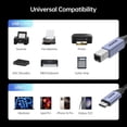 thumbnail image 2 of BENFEI USB B to USB C Printer Cable 6.6ft, Nylon Braided, Premium Aluminium Alloy Case, 2 of 8