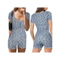 thumbnail image 4 of xiaxaixu Combinaison Femme, Manches Courtes Col en V Imprimé Floral Boutons Printemps Été Short, 4 of 6