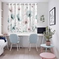 thumbnail image 5 of Teal Pink Spring Floral Kitchen Curtains 63 Inch Length, Summer Botanical Watercolor Grommet Top Bedroom Living Room Curtains, Light Filtering Cafe Curtain Drapes 2 Panels Set 104''x63'', 5 of 9