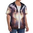 thumbnail image 2 of Goofa Fox Couple Printed Men's Casual Short-sleeved Shirt,Lightweight Breathable Button-down,Summer Casual men's top,Versatile Fashion shirt-Medium, 2 of 7