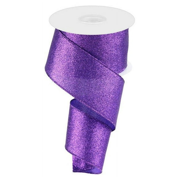 Shimmer Glitter Wired Edge Ribbon, 2.5" x 10 Yards (Purple, 2.5 Inch)