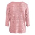 thumbnail image 4 of XIAOCHA Womens Crochet Knit Tops Off Shoulder 3/4 Sleeve Loose Fit Lightweight Beach Cover Up Sweaters, 4 of 4