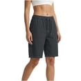 thumbnail image 3 of Livrdious Women's Jean Shorts High Waisted Stretchy Bermuda Denim Shorts Summer Casual Drawstring Elastic Waist Jean Shorts, S-2X, 3 of 7