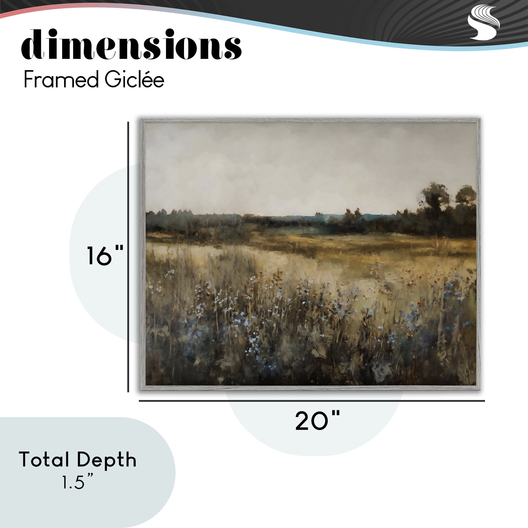 Stupell Industries Wildflowers & Wheat Meadow Gray Framed Giclee Art, design by Creative Studio