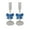 Blue, variant on Christmas Decorations 2025, 2 Pack Bow Glass Taper Candle Holders, Glass Candlestick Holder Decor for Valentine's Day Romantic Holiday Wedding Table Centerpiece, 8.3inch, Gray